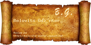 Belovits Günter névjegykártya